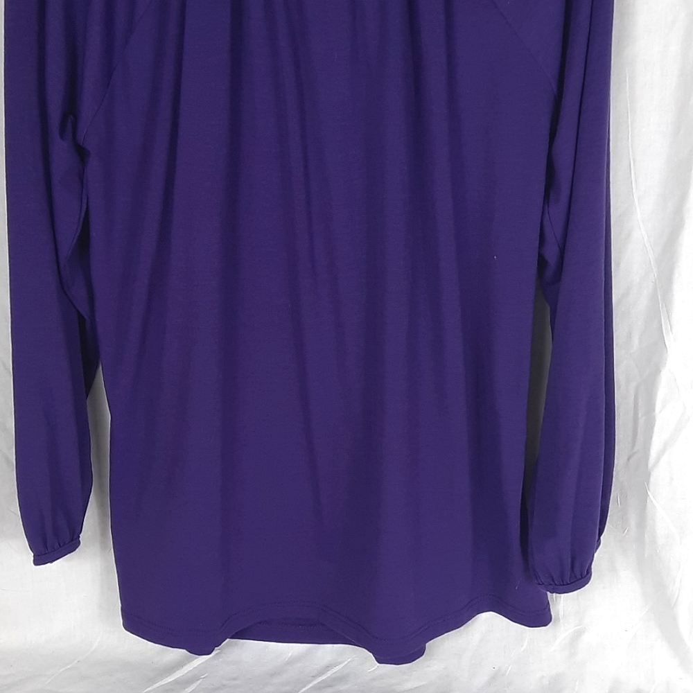 Ella Samani Womens Stretch Blouse 1X Purple NEW With Tag - Picture 9 of 10